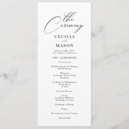 Programa de Casamento Negro e Branco da Caligrafia