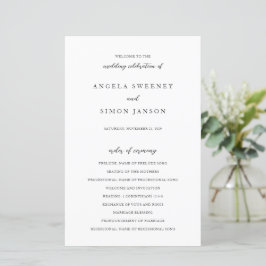 Programa de Casamento Neutro Moderno Elegante