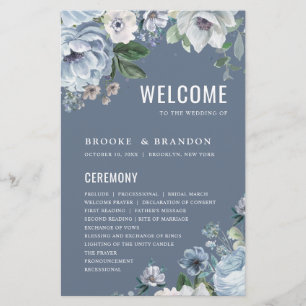 Programa de Casamento no inverno Azul de Cinza