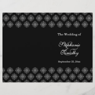 Programa de casamento no inverno de flocos de neve