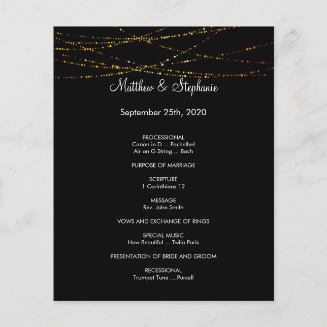 Programa de casamento no inverno elegante Flyer de (Frente)