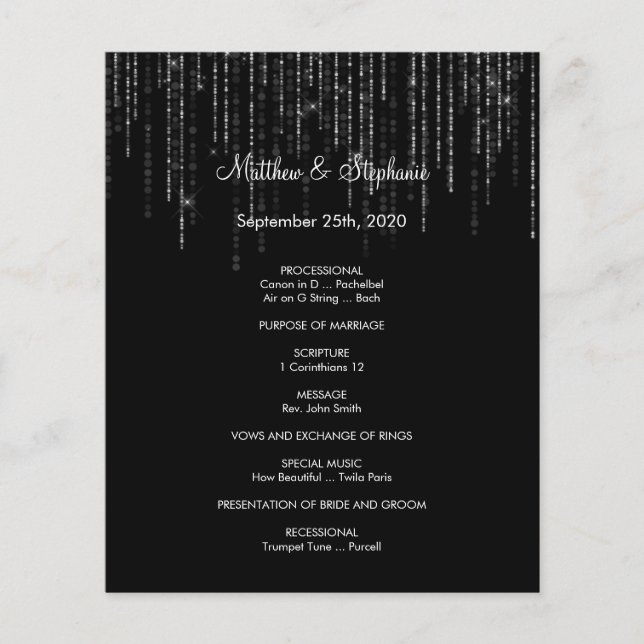 Programa de casamento no inverno elegante Flyer de (Frente)