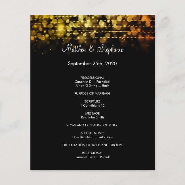 Programa de casamento no inverno elegante Flyer de (Frente)