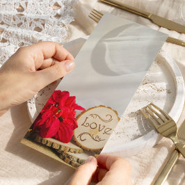 Programa de Casamento no inverno Rustic Red Poinse