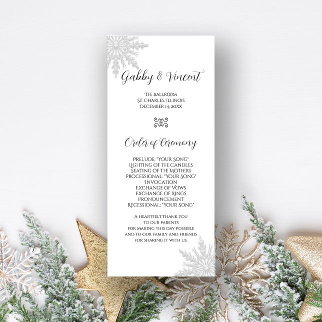 Programa de Casamento no inverno White Snowflake (Criador carregado)