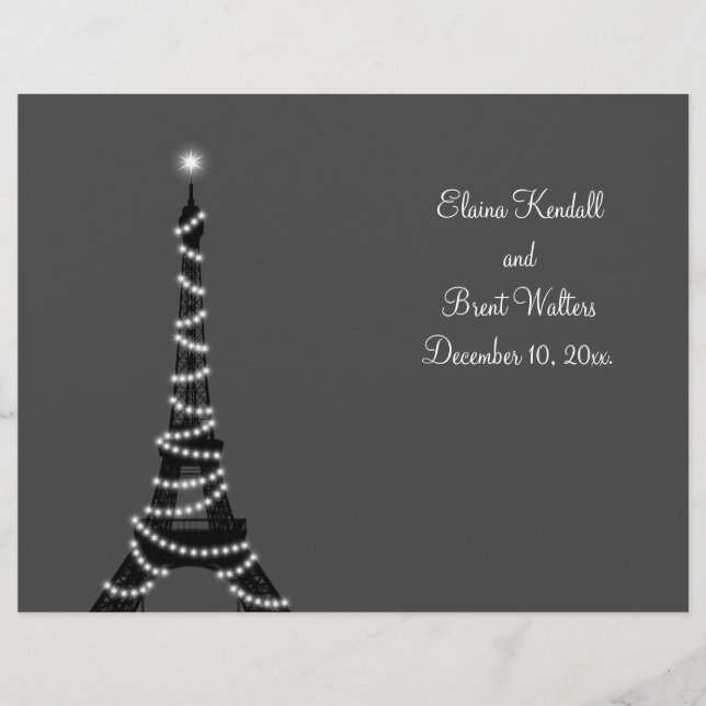 Programa de Casamento Noturno em Paris (Frente)