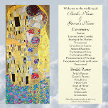 Programa de Casamento; O Beijo por Gustav Klimt<br><div class="desc">Fácil de personalizar o programa de casamento. O Beijo, Der Kuss (1907-1908) de Klimt é provavelmente o trabalho mais famoso de Gustav Klimt. Começou a trabalhar nesse sentido em 1907 e é o ponto alto do seu chamado "Período Ouro". O Beijo é uma pintura de arte romântica e amor da...</div>