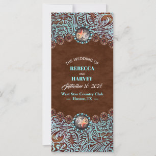 programa de casamento ocidental da turquesa marrom