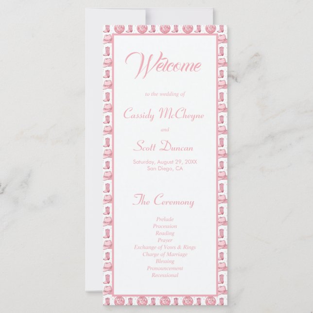 Programa de Casamento Ocidental, de Cor-de-Rosa, (Frente)