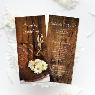 Programa de Casamento Ocidental de Cowboy Boots an