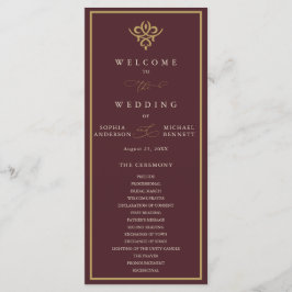 Programa de Casamento Old Money Burgundy