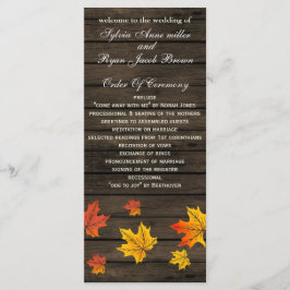 programa de casamento outono rústico de madeira ba