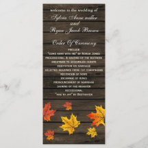 programa de casamento outono rústico de madeira ba