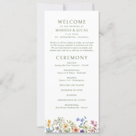 Programa de Casamento Pastel Delicate Wildflower