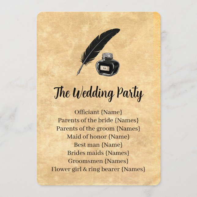 Programa de Casamento Pena Gótica (Frente)
