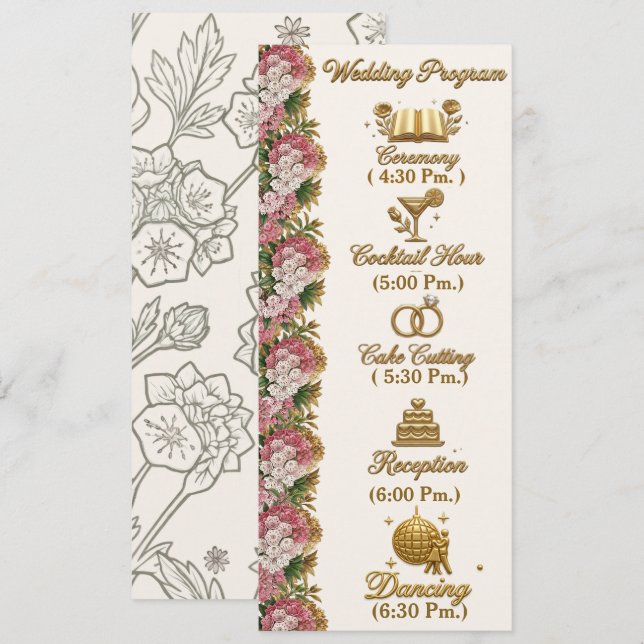 Programa de Casamento Pennsylvania Mountain Laurel (Frente/Verso)