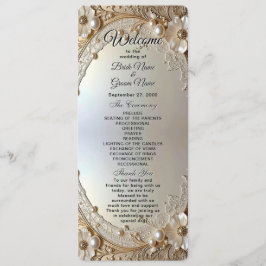 Programa de Casamento Pérolas Flores Brancas Moder