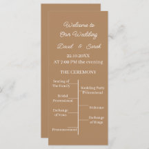 Programa de Casamento Personalizado de Brown Simpl