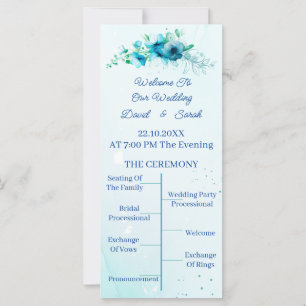 Programa de Casamento Personalizado de Flor Azul E