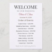Programa de Casamento Personalizado Elegante