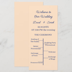 Programa de Casamento Personalizado em bege Simple