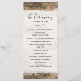 Programa de Casamento Personalizado País Rústico e