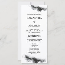 Programa de Casamento Personalizado Preto e Branco