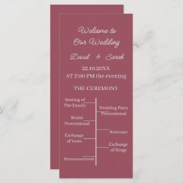 Programa de Casamento Personalizado Simples Maroon