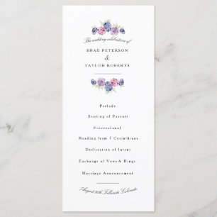 Programa de Casamento por Aquarela de Blackberry