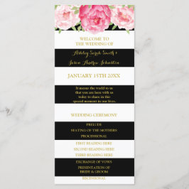 Programa de Casamento por Aquarela Rosa com Stripe
