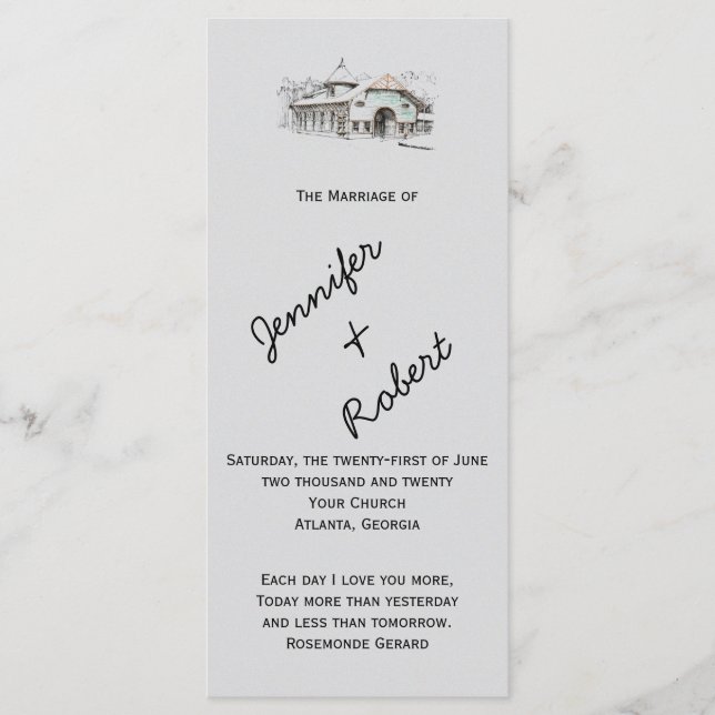 Programa de Casamento por País em Desenho Barn (Frente)