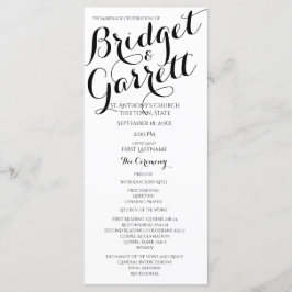 Programa de Casamento Preto e Branco do Designer