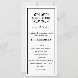 Programa de Casamento Preto e Branco do Eterno Mod