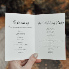 Programa de Casamento Preto e Branco Elegante
