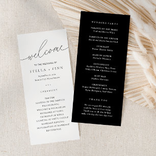 Programa de Casamento Preto e Branco em Letra Mode
