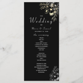 Programa de Casamento Preto e Dourado Elegante