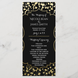 Programa de Casamento Preto Floral com Respiração 