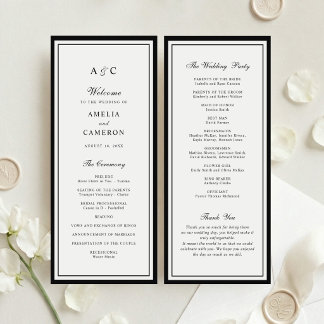 Programa de Casamento Quadro de Borda Moderno e El
