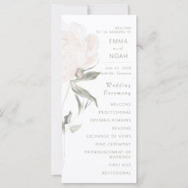 Programa de Casamento Romântico com Peônia de Tom