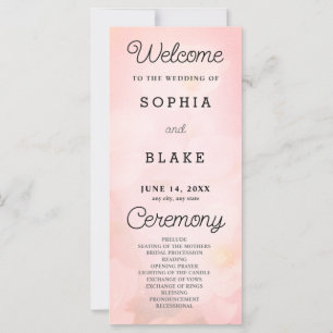 Programa de Casamento Rosa Bonito das Flores Branc