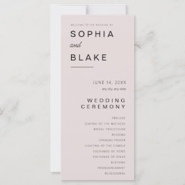 Programa de Casamento Rosa Cinza Minimalista Simpl