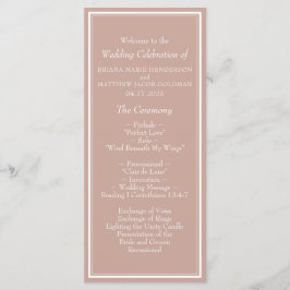 Programa de Casamento Rosa Minimalista Moderno