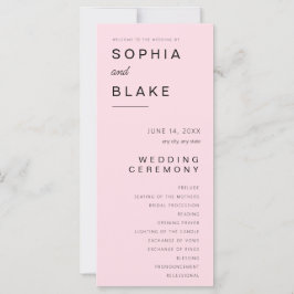 Programa de Casamento Rosa Suave Minimalista Simpl