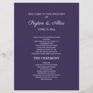 Programa de Casamento Roxo Ameixa Dupla Face