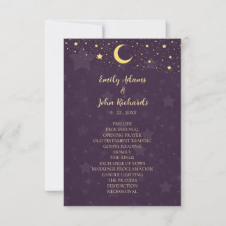 Programa de Casamento Roxo Celestial com Estrelas