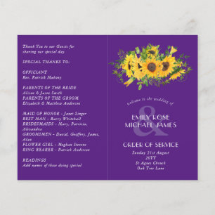 Programa de Casamento Roxo de Girassóis ou outro