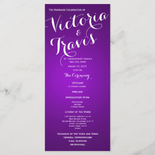 Programa de Casamento Roxo do Texto do Designer