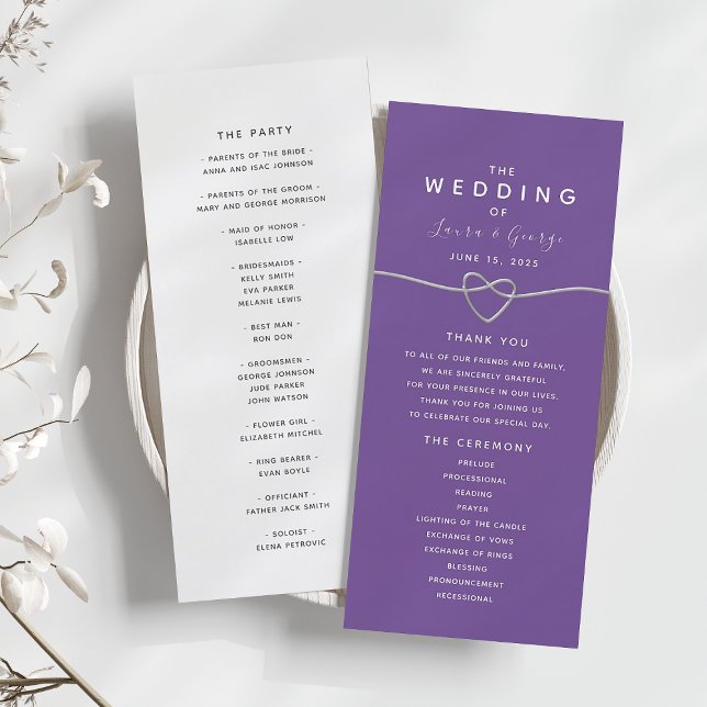 Programa de Casamento Roxo Minimalista (Criador carregado)