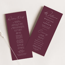 Programa de Casamento Roxo Moderno e Elegante