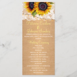 Programa de casamento russo de girassóis e rendas